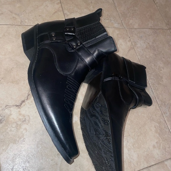 Alberto Fellini Cowboy Boots Western Ankle Leather Lining Side Zipper Shoes 8.5 - Picture 11 of 12